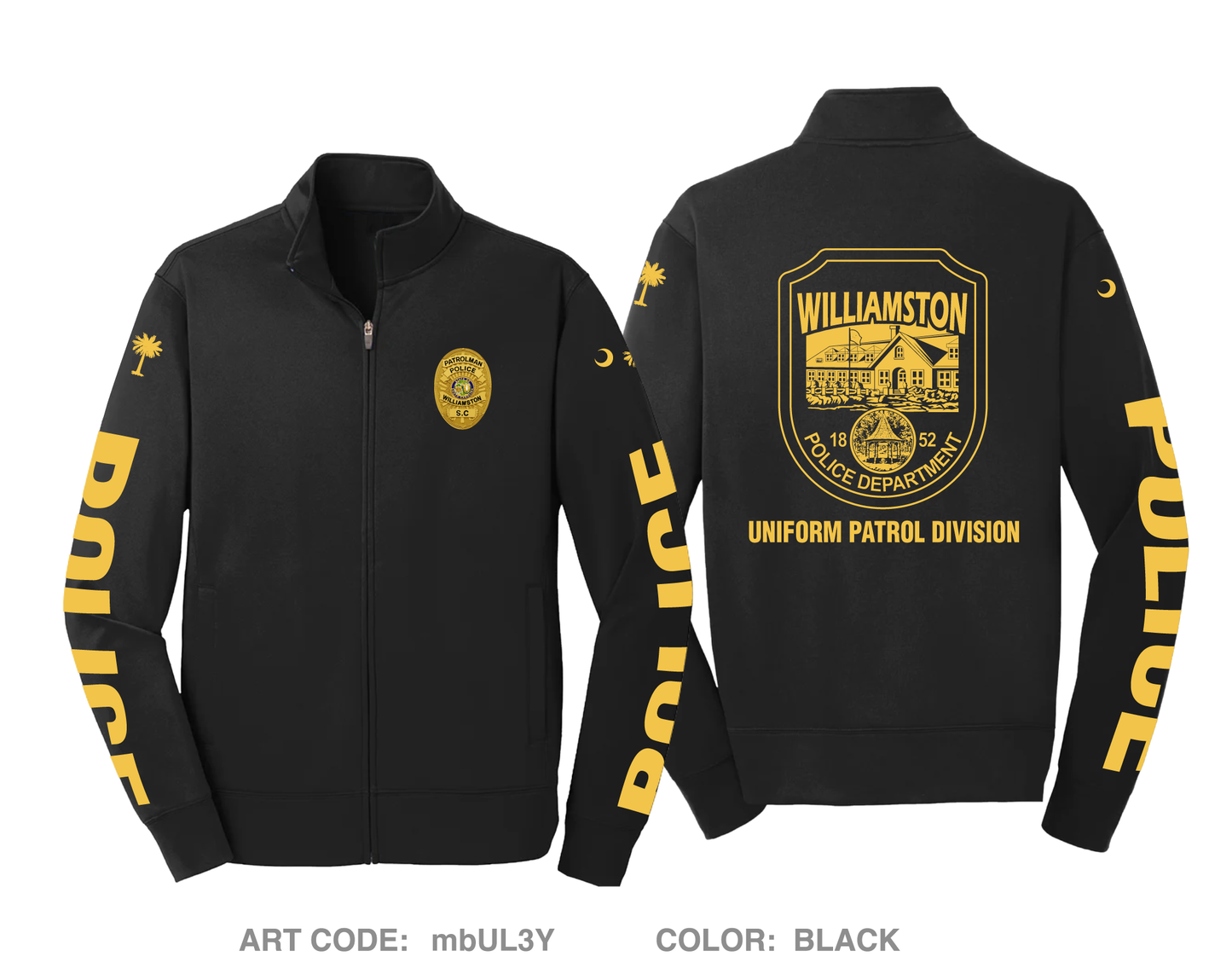 Williamston Police Department Hi-Tech Performance Full-Zip Fleece Jacket - mbUL3Y
