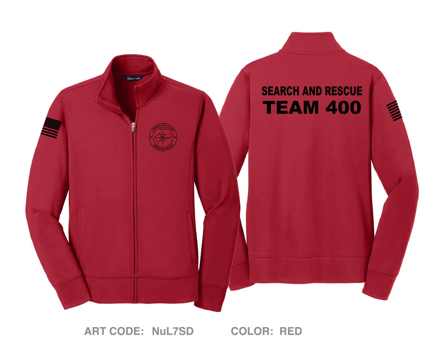 CUMBERLAND COUNTY SEARCH AND RESCUE Hi-Tech Performance Full-Zip Fleece Jacket - NuL7SD