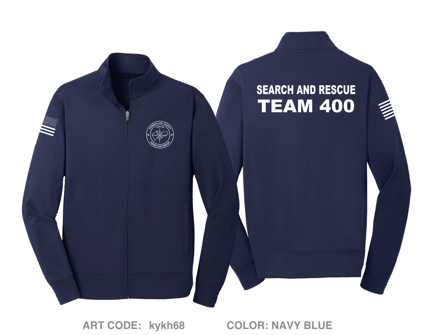 CUMBERLAND COUNTY SEARCH AND RESCUE Hi-Tech Performance Full-Zip Fleece Jacket - kykh68