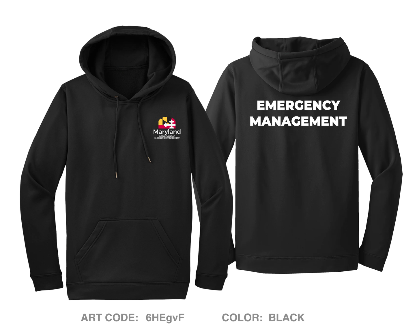 Maryland Department of Emergency Management Hi-Tech Performance Hoodie - 6HEgvF