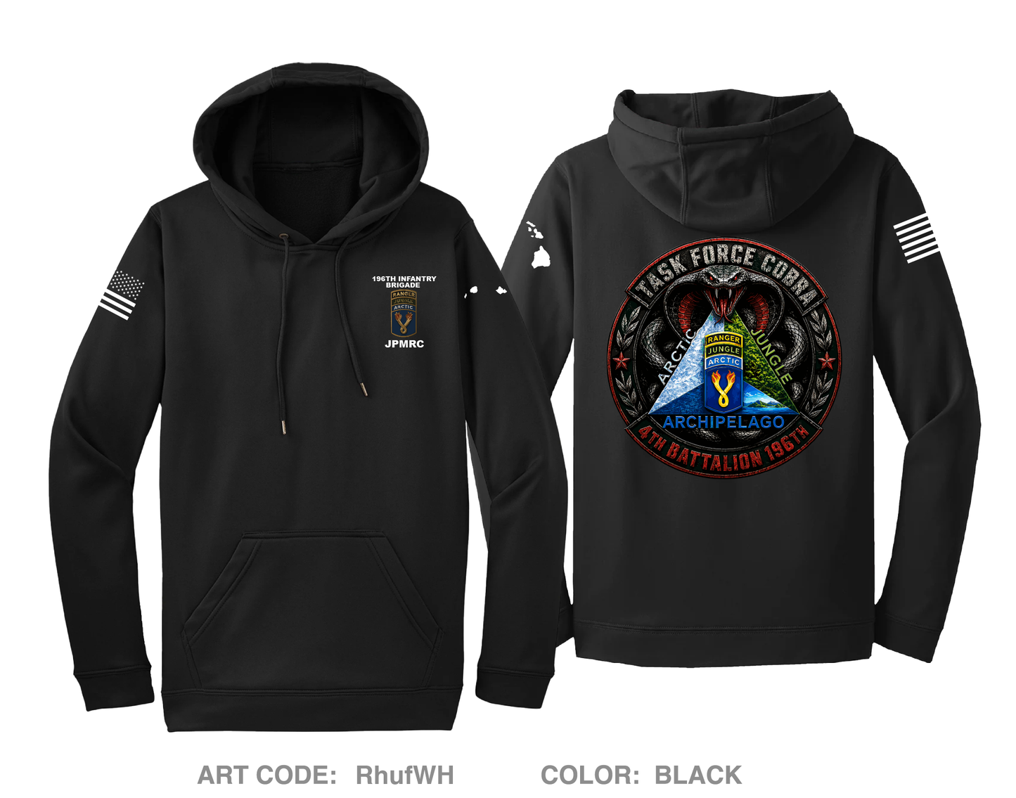 4TH BN 196th IN BDE Hi-Tech Performance Hoodie - RhufWH