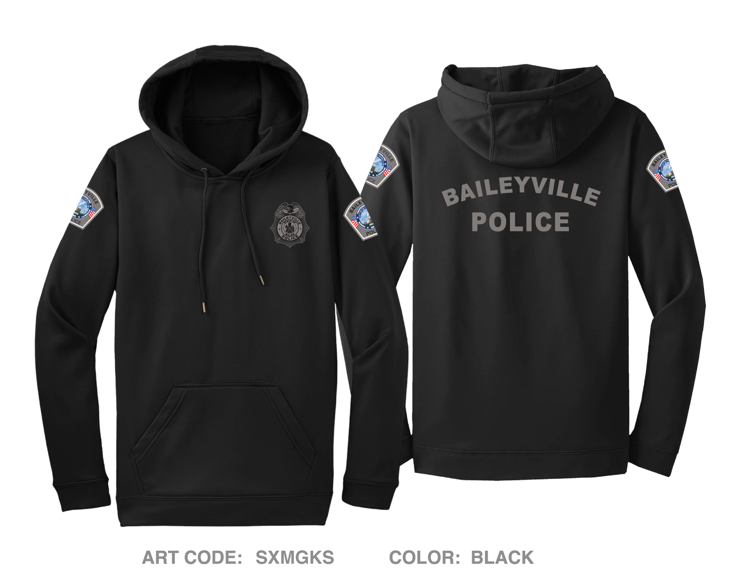Baileyville Maine Police Department Hi-Tech Performance Hoodie - SXMGKS