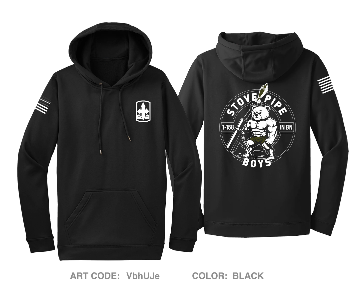 1-158 IN BN HHC Mortar Platoon Hi-Tech Performance Hoodie - VbhUJe