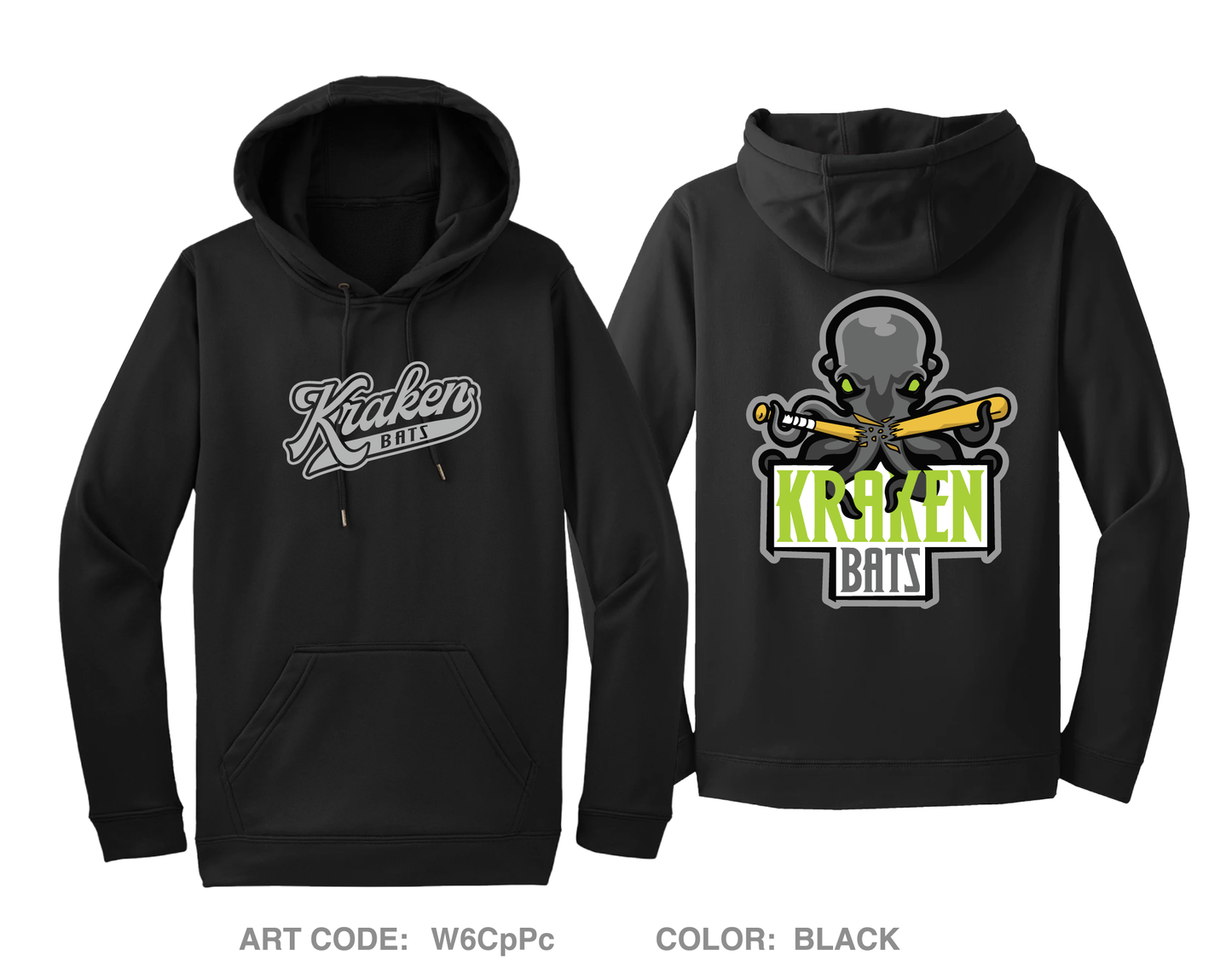 Kraken Bats Hi-Tech Performance Hoodie - W6CpPc