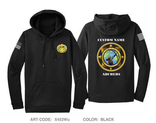 CUSTOM ALPHA COMPANY 305TH MI BN Hi-Tech Performance Hoodie - X452Wu