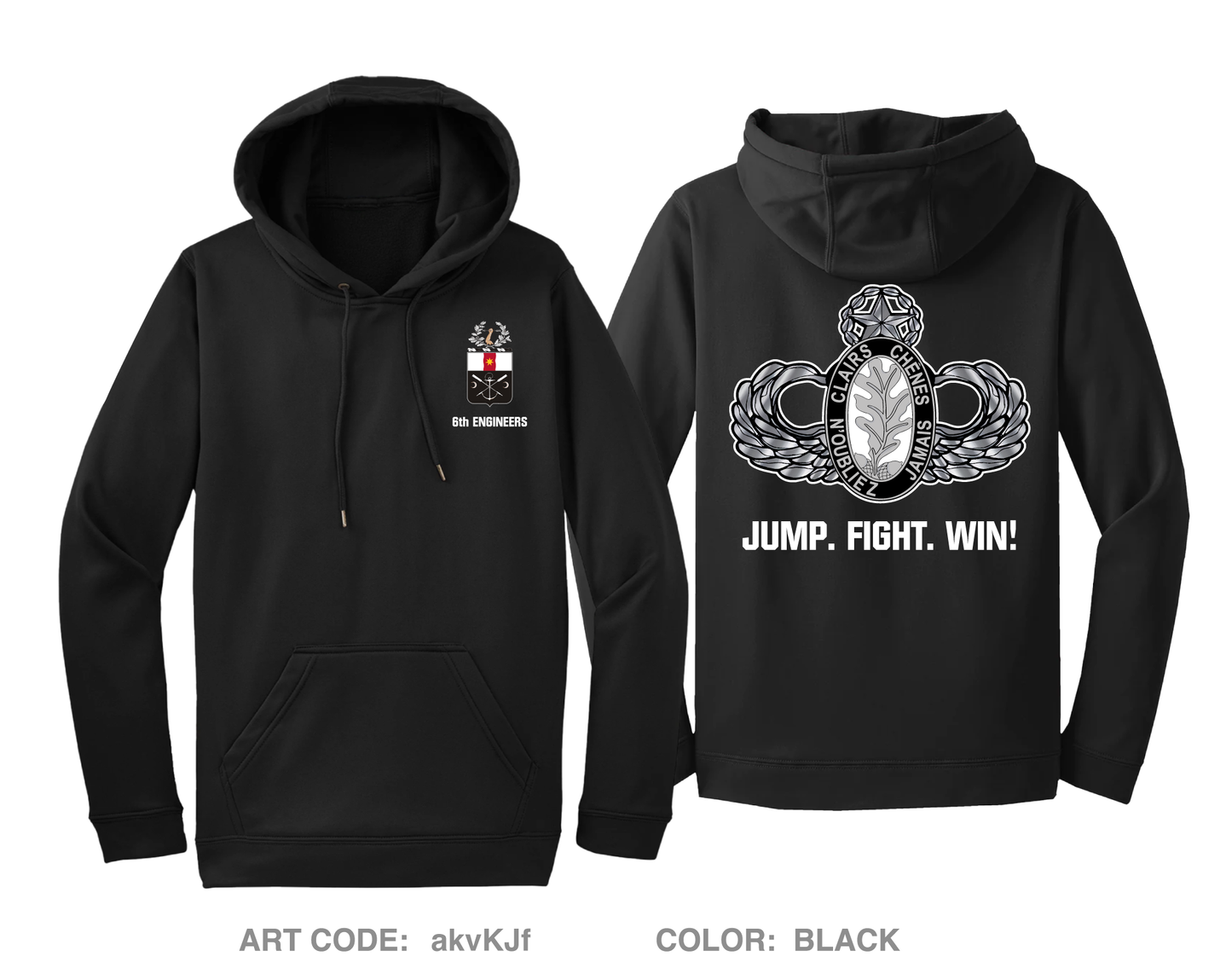 6 Engineer Battalion Fundraising Collection Hi-Tech Performance Hoodie - akvKJf