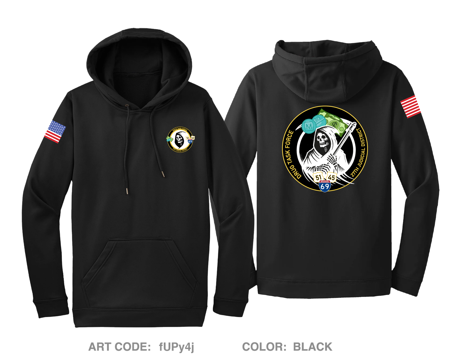27th Judicial Drug Task Force Hi-Tech Performance Hoodie - fUPy4j