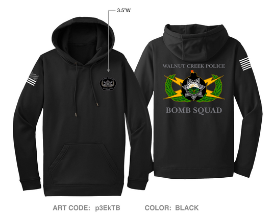 Walnut Creek Police Bomb Squad Hi-Tech Performance Hoodie - p3EkTB