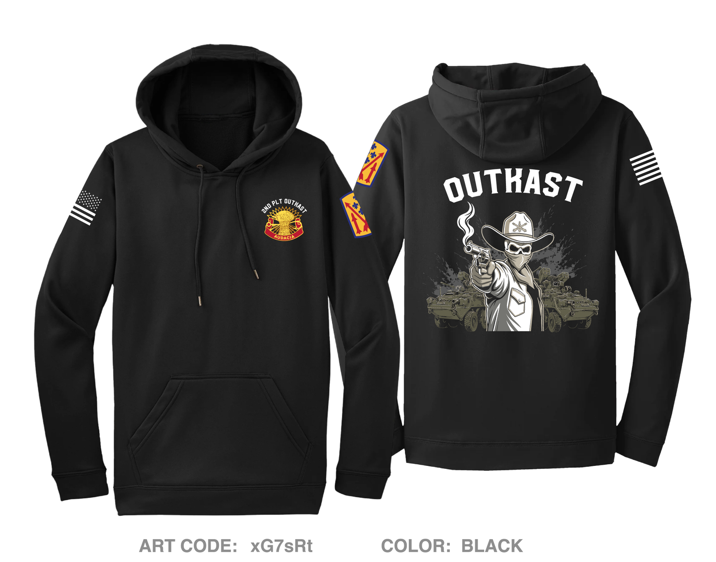 5-4 ADAR 2nd PLT ALPHA BTTRY Fundraising Collection Hi-Tech Performance Hoodie - xG7sRt