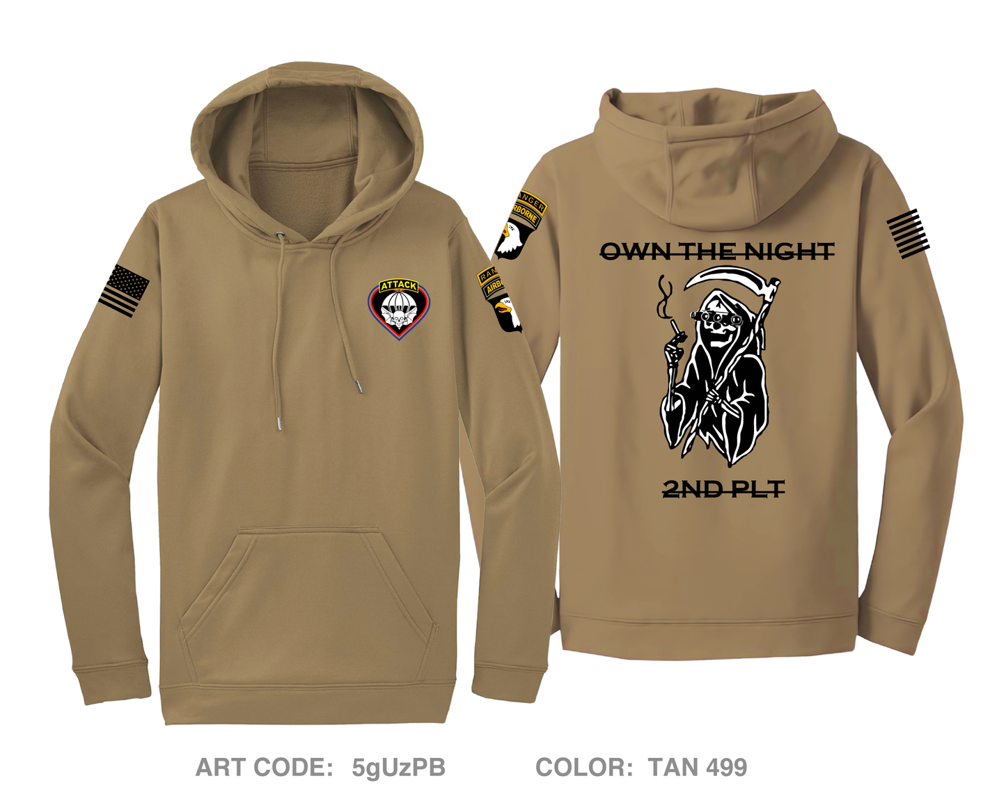 2nd PLT, A-CO, 2-502IN Hi-Tech Performance Hoodie - 5gUzPB