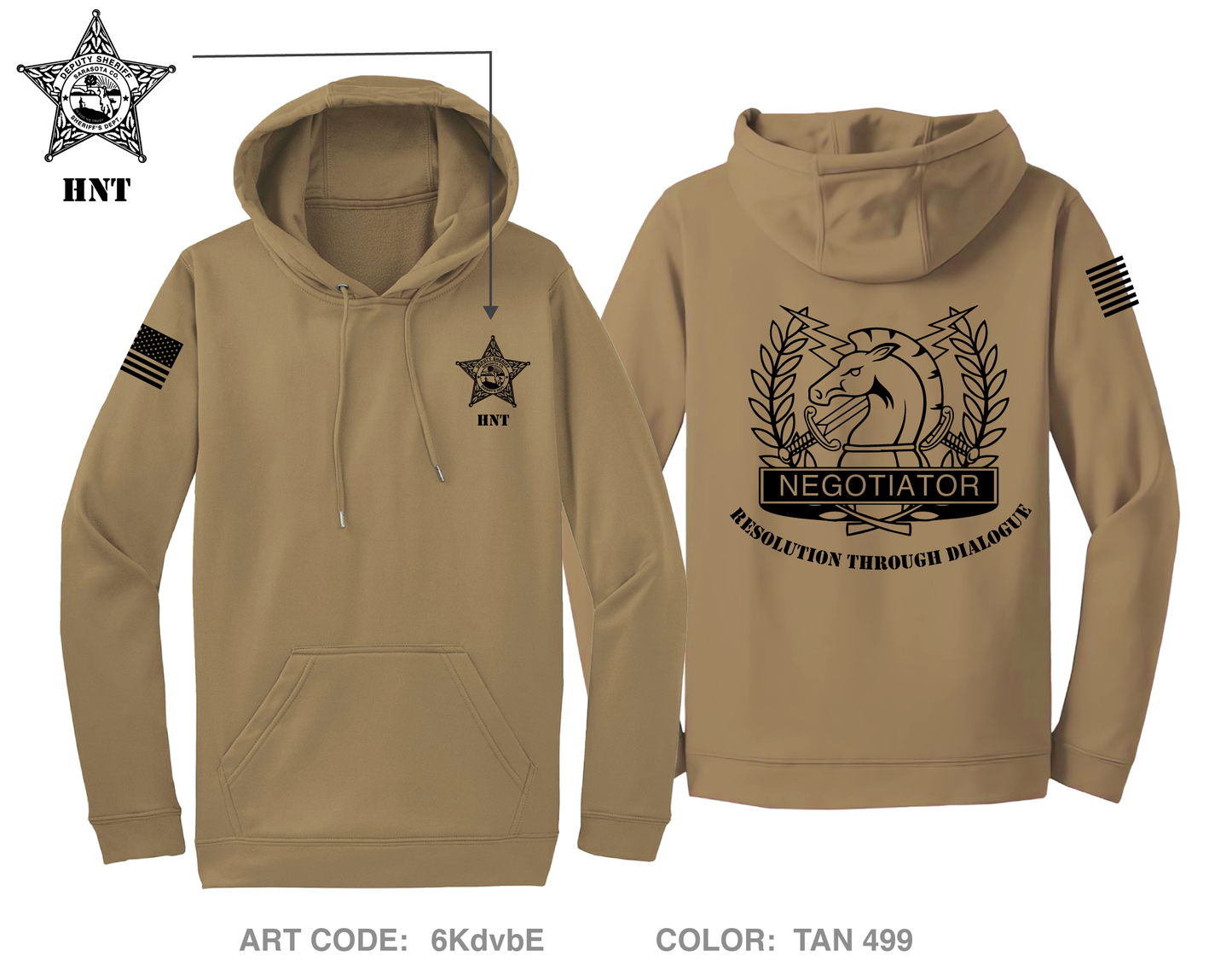 Sarasota County Sheriff's Office Hostage Negotiation Team "HNT" Hi-Tech Performance Hoodie - 6KdvbE