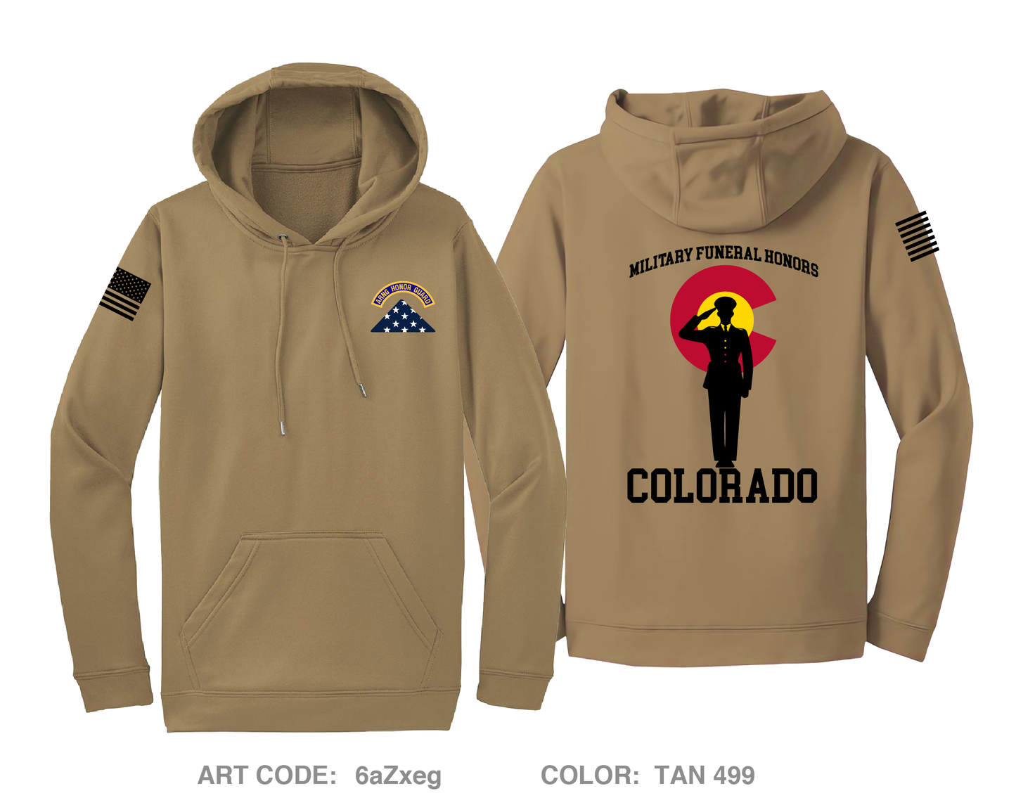 Colorado ARNG Military Funeral Honors Hi-Tech Performance Hoodie - 6aZxeg