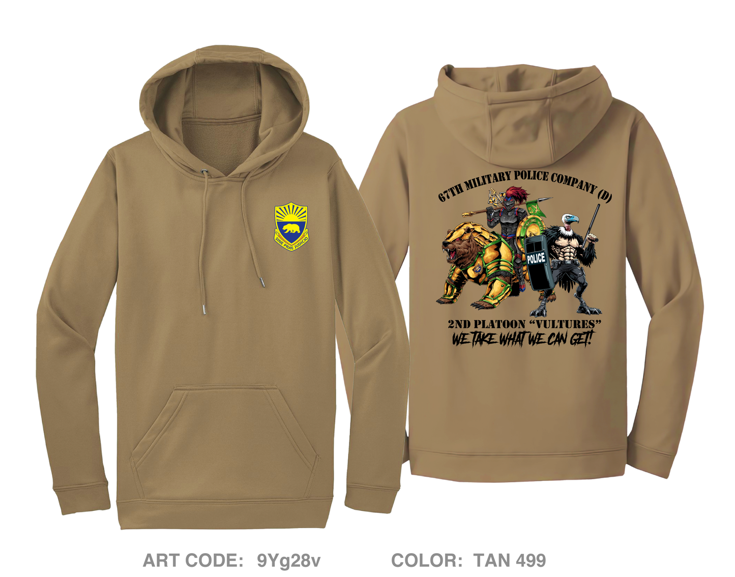 2/67 Military Police Company (D) Hi-Tech Performance Hoodie - 9Yg28v
