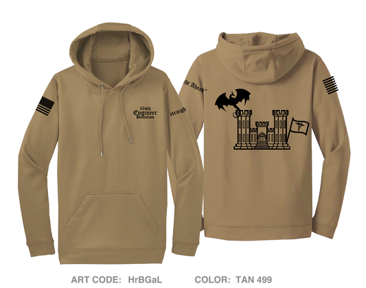 554th Engineer Battalion Hi-Tech Performance Hoodie - HrBGaL