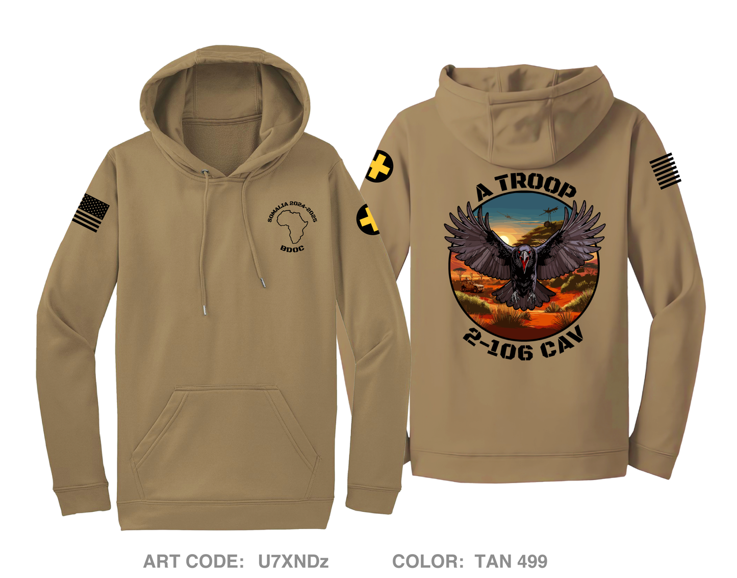 A Troop 2-106 CAV- BDOC Hi-Tech Performance Hoodie - U7XNDz