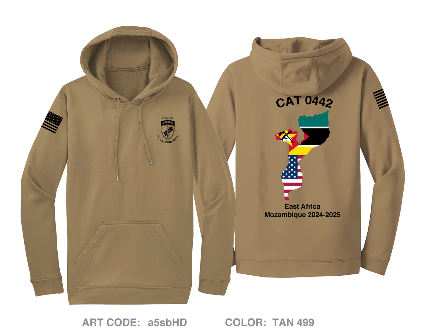 D Co 404 Civil Affairs BN (A) Fundraising Collection Hi-Tech Performance Hoodie - a5sbHD
