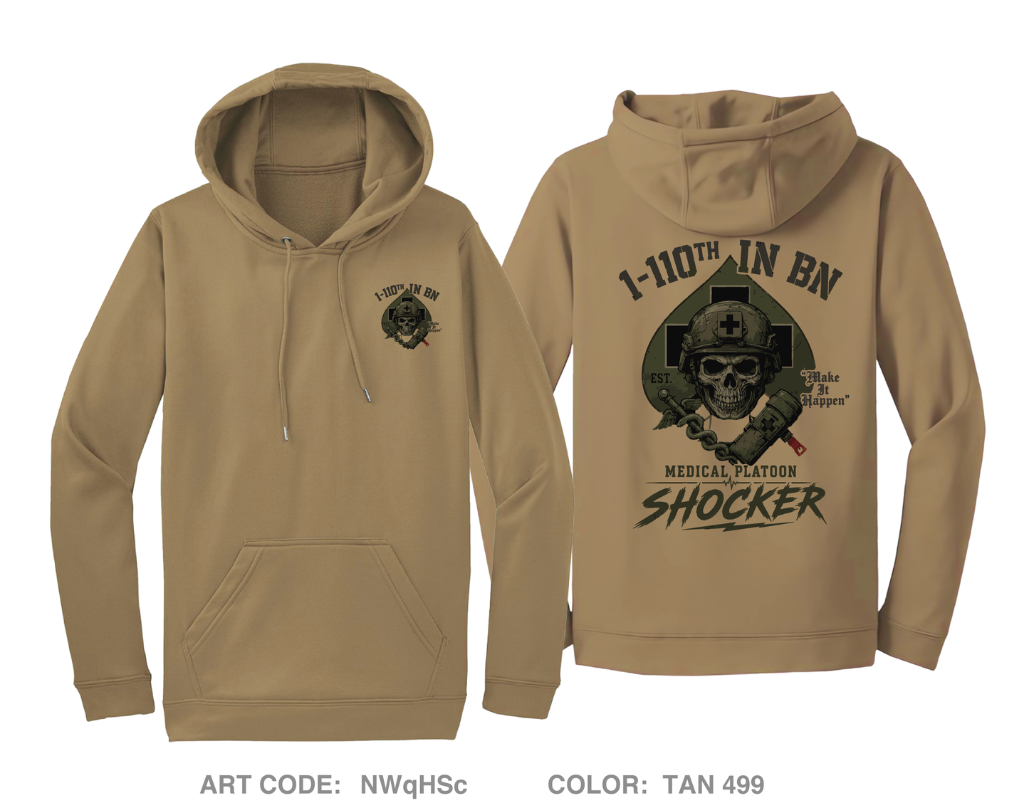 1-110th hhc medics Hi-Tech Performance Hoodie - NWqHSc