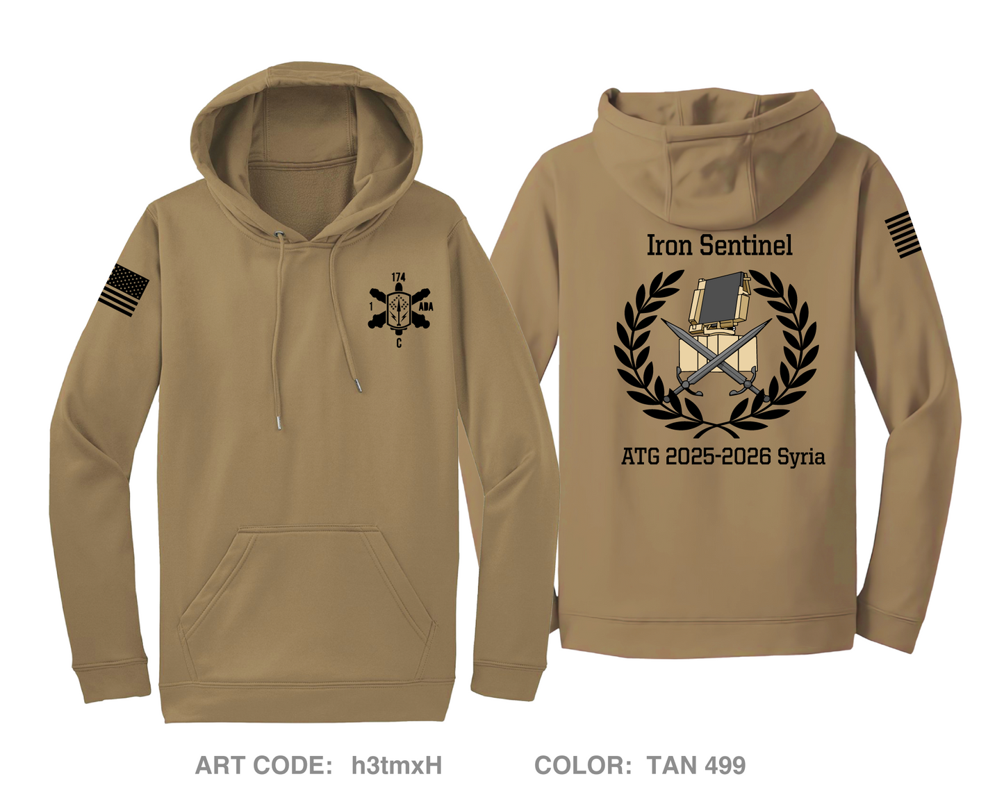 C BTRY 1-174 ADA Hi-Tech Performance Hoodie - h3tmxH