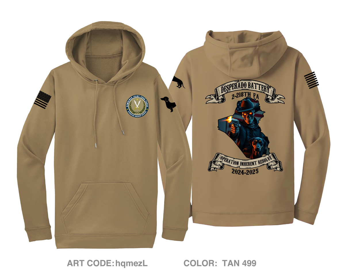 Delta Battery 2-218th FAR Hi-Tech Performance Hoodie - hqmezL