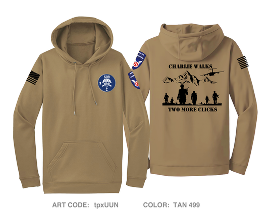 Charlie Company, 3-509th IN Hi-Tech Performance Hoodie - tpxUUN