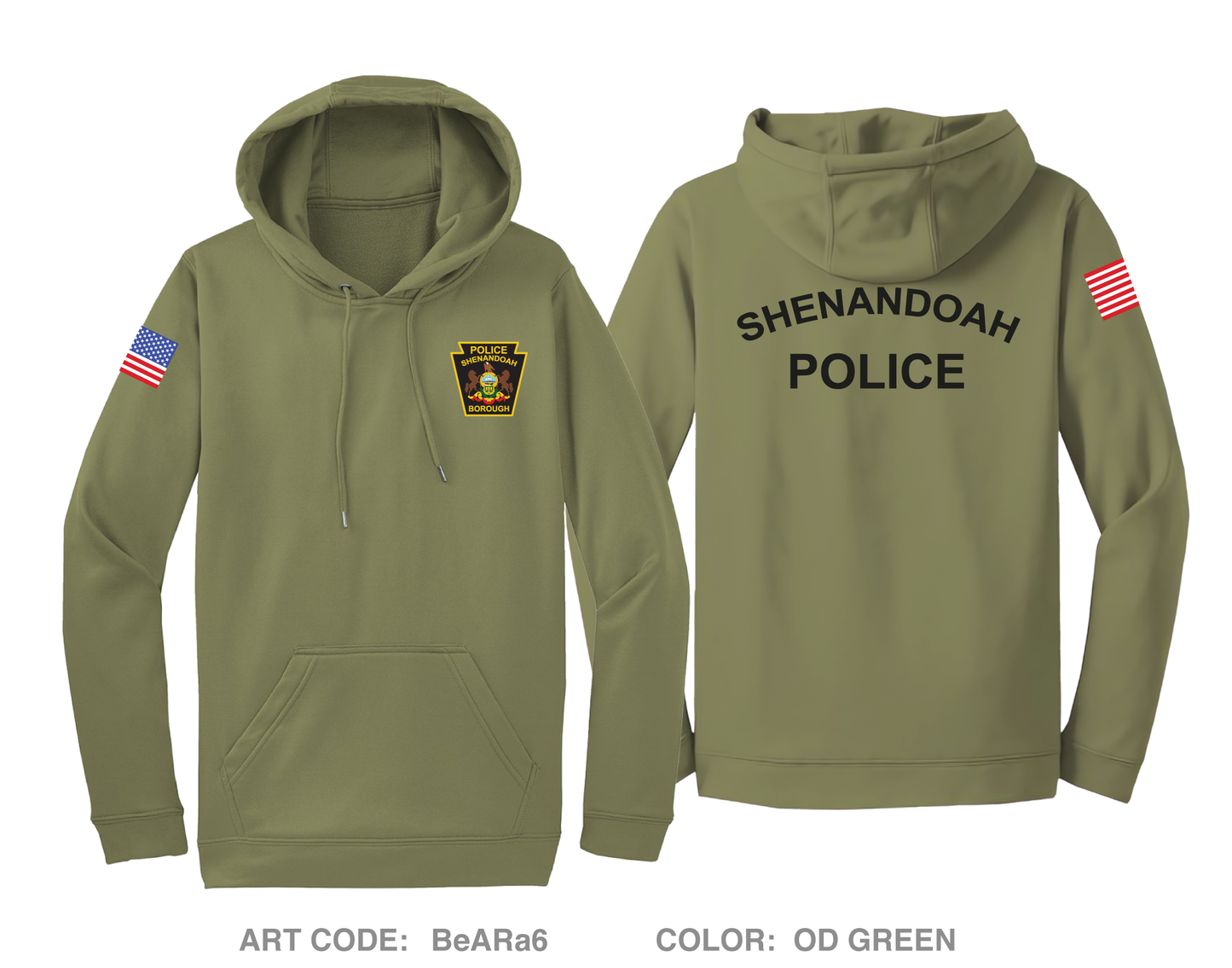 Shenandoah Police Department Hi-Tech Performance Hoodie - BeARa6