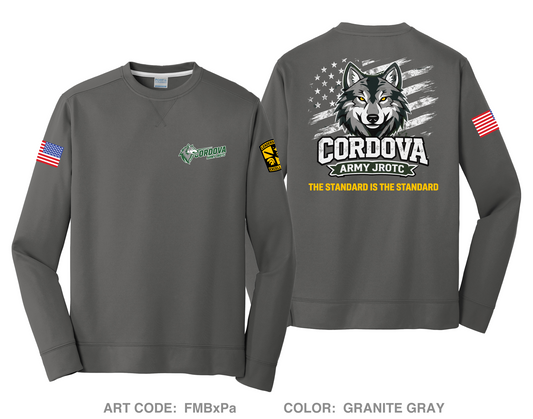 Cordova High School Army JROTC HI-Tech Performance Crewneck Sweatshirt - FMBxPa
