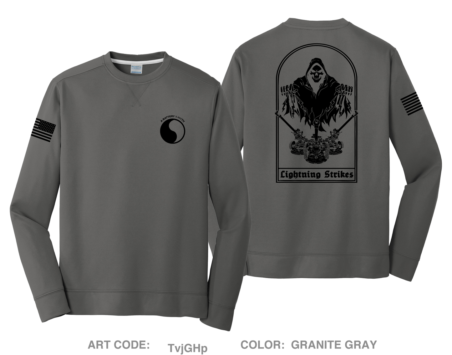 Alpha Battery 1-11th FA, 116th IBCT  HI-Tech Performance Crewneck Sweatshirt - TvjGHp