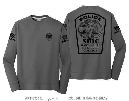 Spartanburg Methodist College Police HI-Tech Performance Crewneck Sweatshirt - ykrq39
