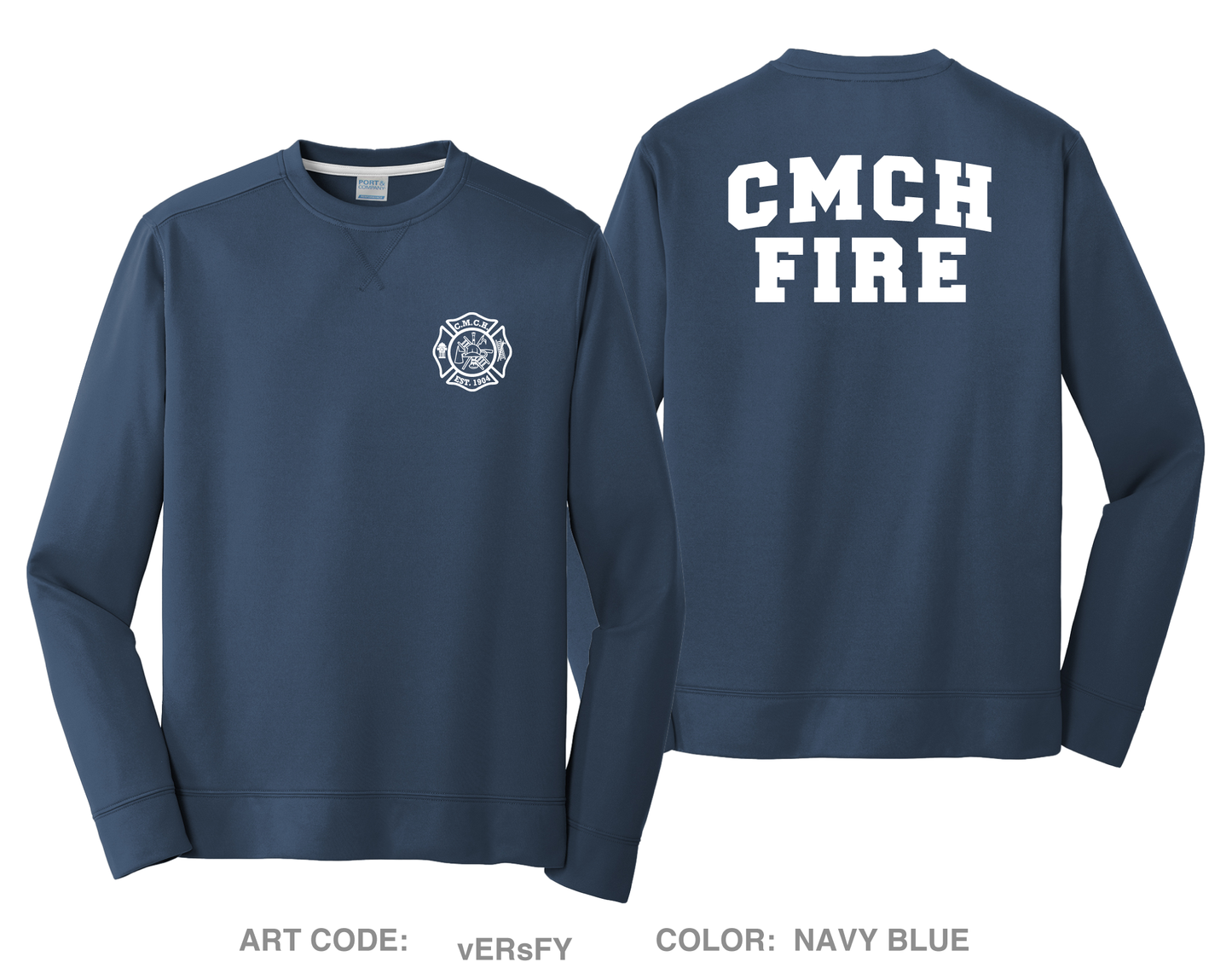 Cape May Court House Fire Dept HI-Tech Performance Crewneck Sweatshirt - vERsFY