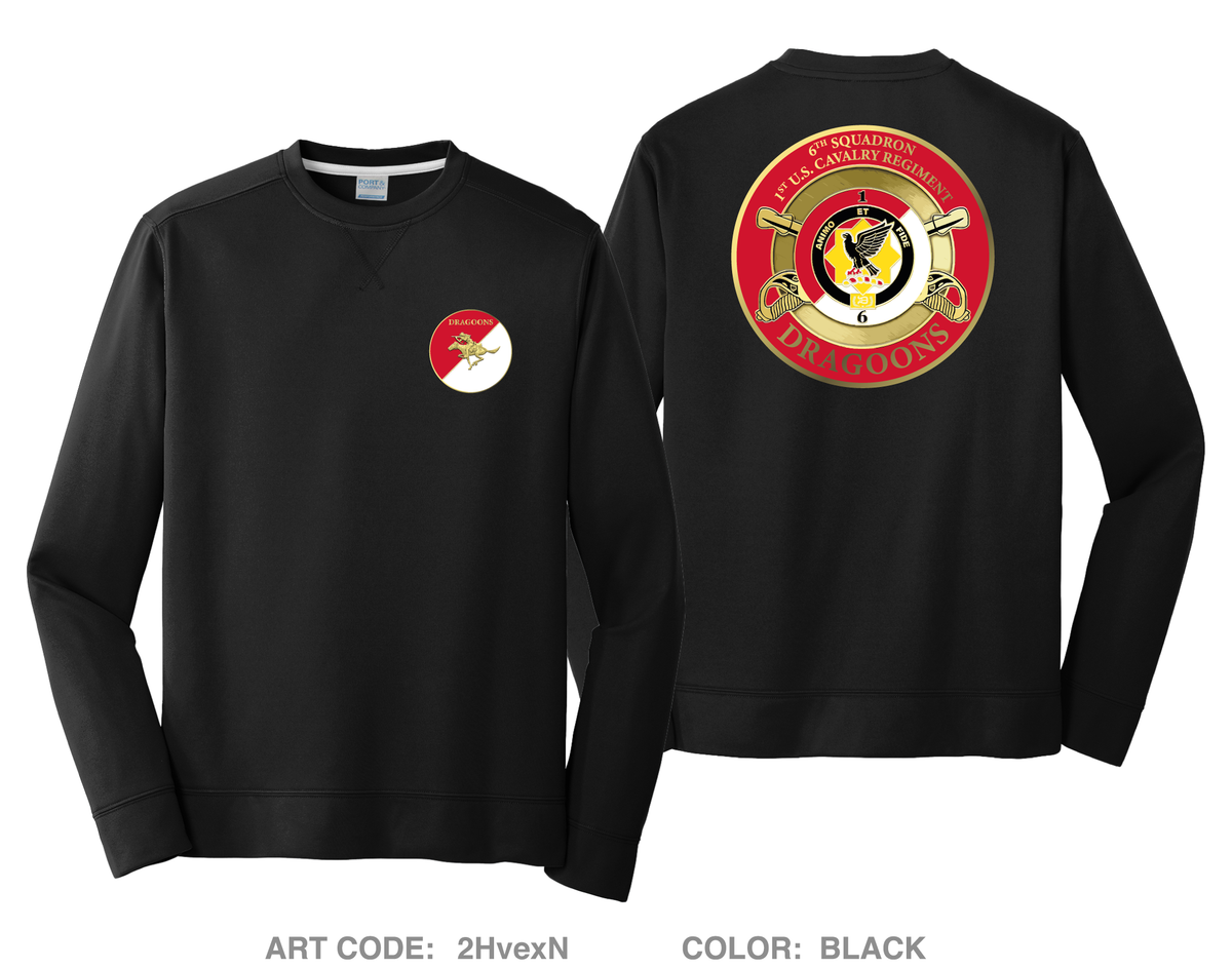 6th Squadron, 1st Cavalry Regiment Fundraising Collection Core Men's Crewneck Performance Sweatshirt - 2HvexN