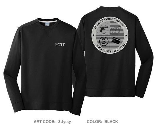 Financial Crimes Task Force HI-Tech Performance Crewneck Sweatshirt - 3Uyety