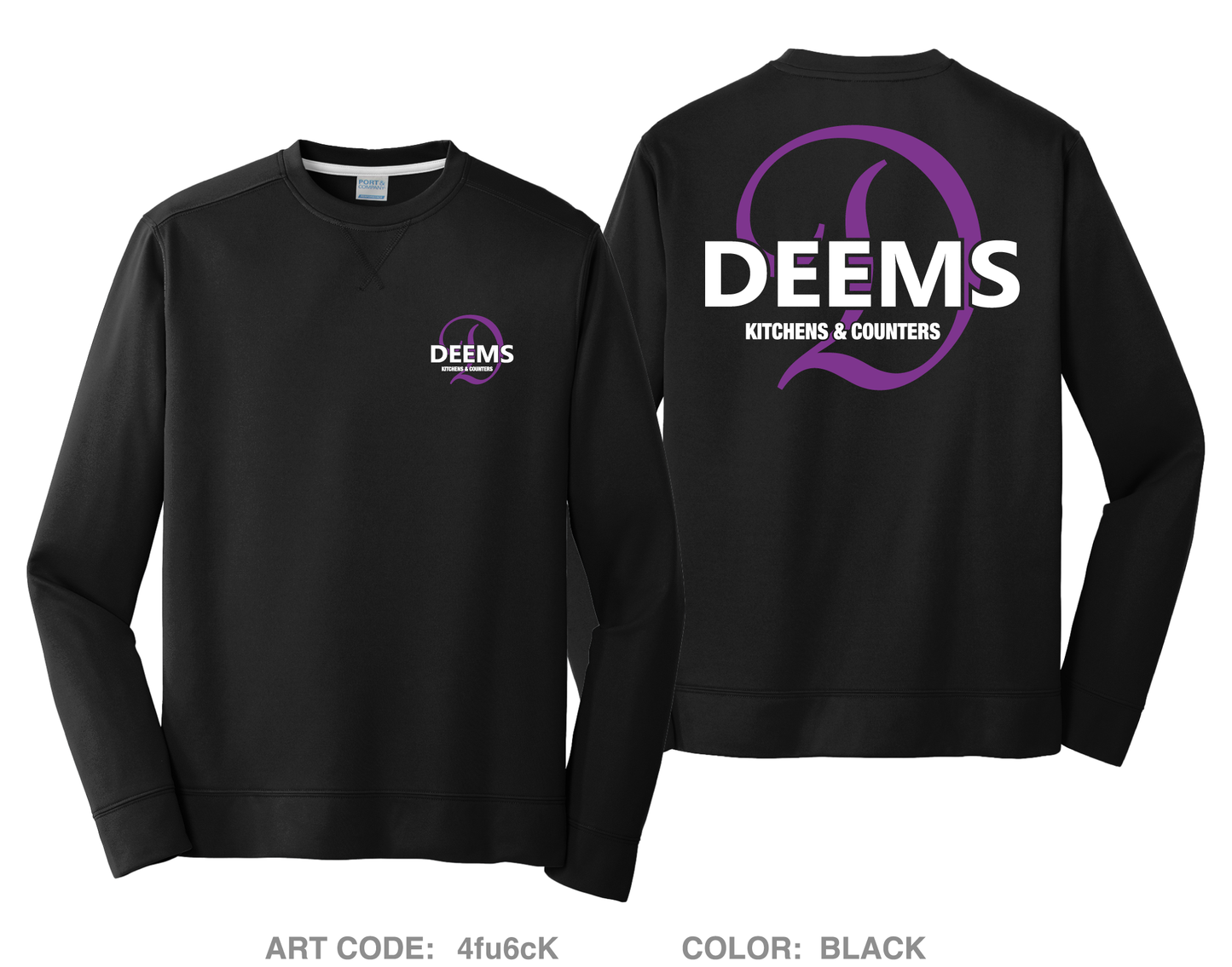 Deems Kitchen and Counters HI-Tech Performance Crewneck Sweatshirt - 4fu6cK