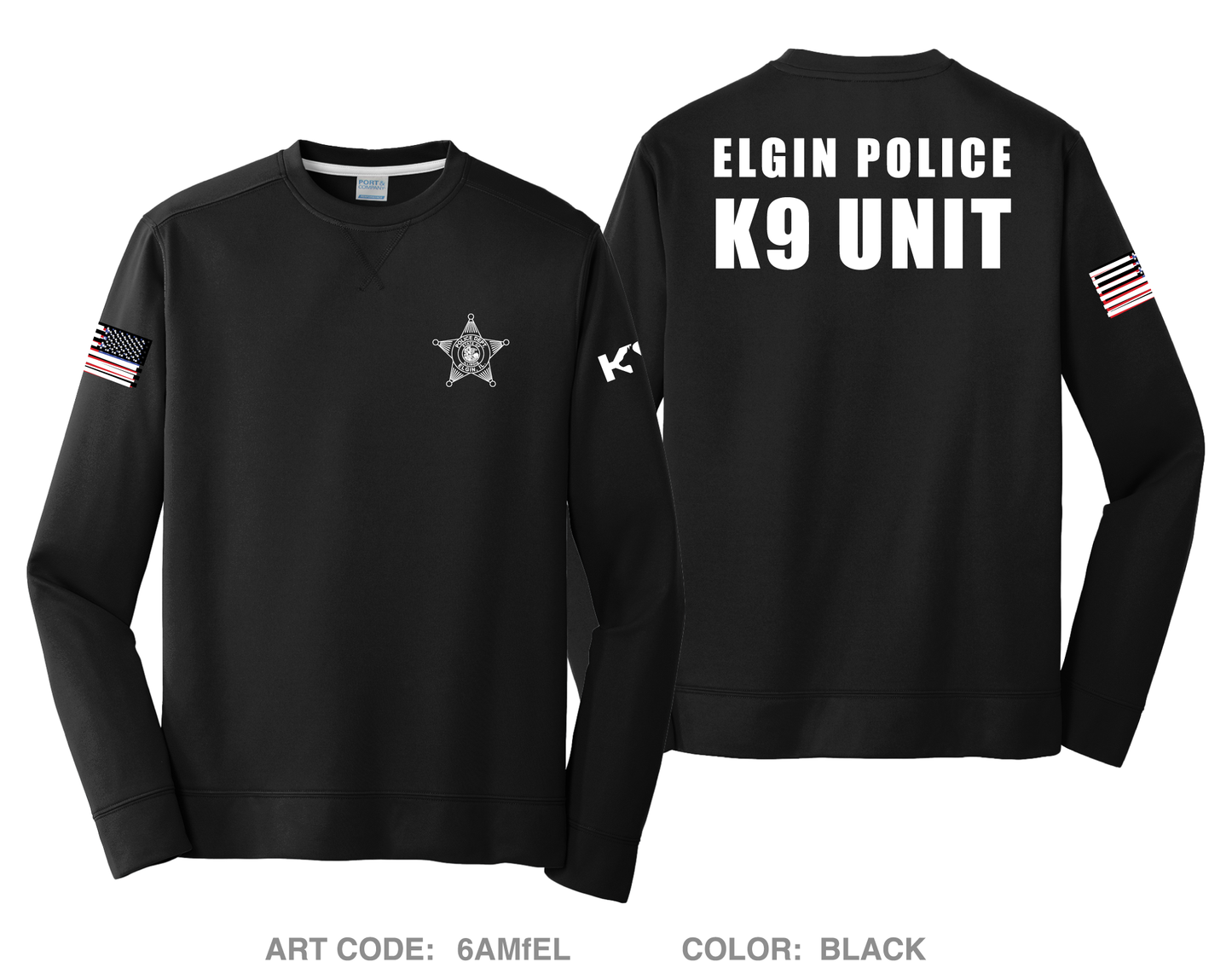 Elgin K9 Unit HI-Tech Performance Crewneck Sweatshirt - 6AMfEL