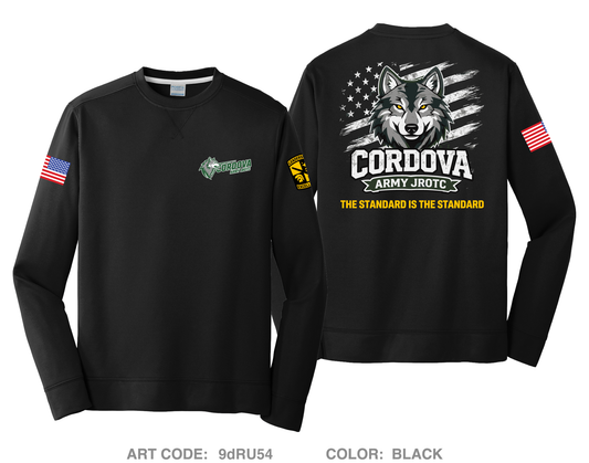 Cordova High School Army JROTC HI-Tech Performance Crewneck Sweatshirt - 9dRU54
