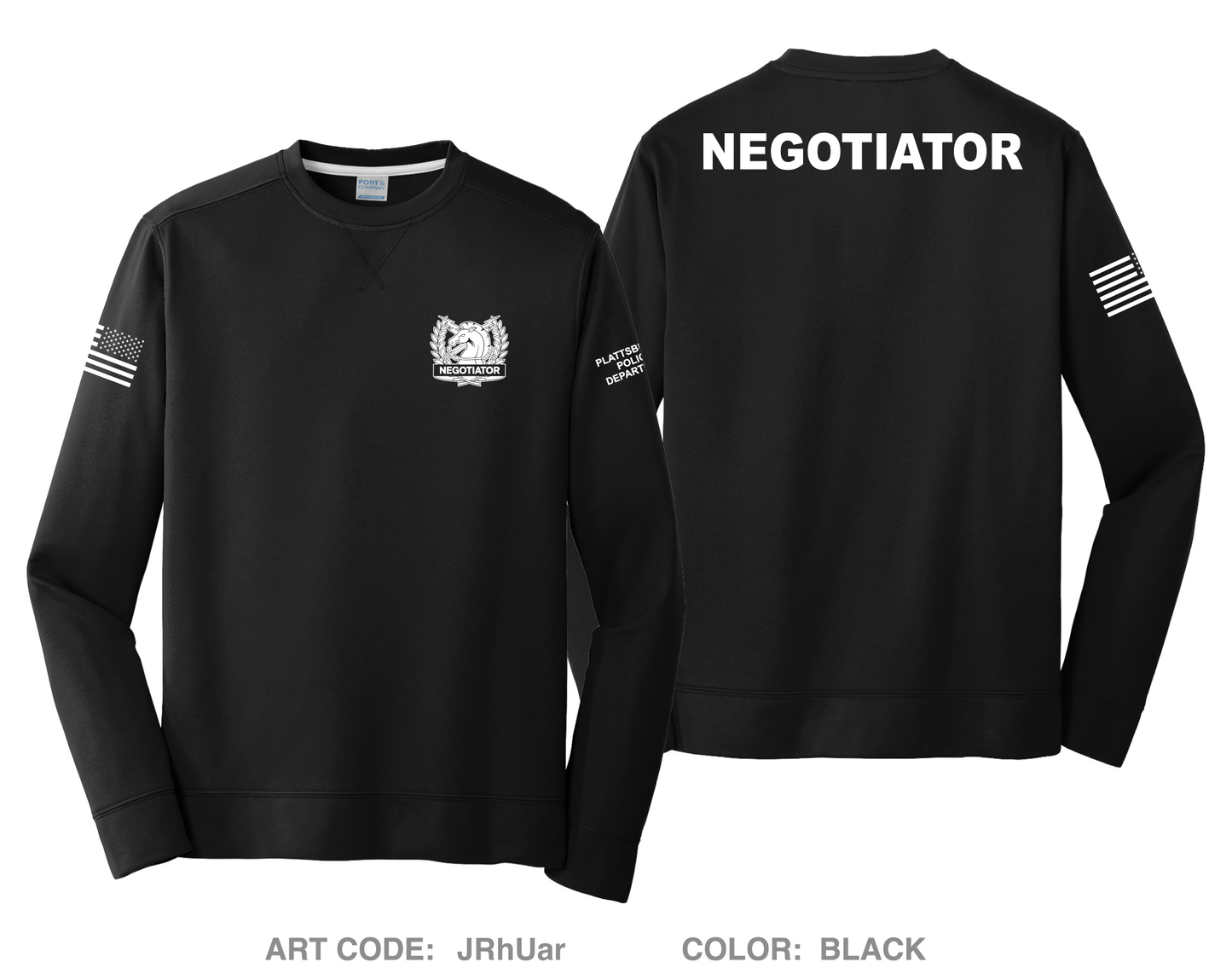 Crisis Negotiation Team HI-Tech Performance Crewneck Sweatshirt - JRhUar