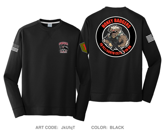 509th ECC EQ Platoon Honey Badgers HI-Tech Performance Crewneck Sweatshirt - JkUfqT