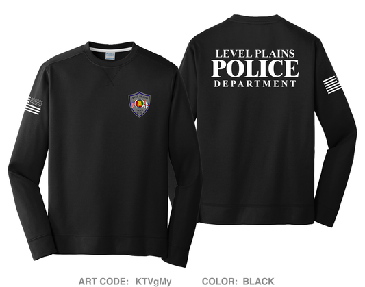 Level Plains Police Department HI-Tech Performance Crewneck Sweatshirt - KTVgMy