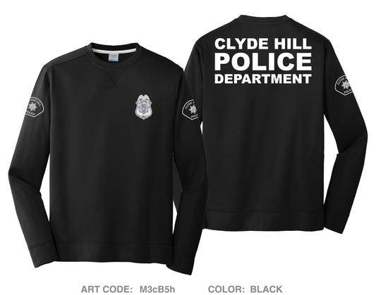 Clyde Hill Police Department Store 1 HI-Tech Performance Crewneck Sweatshirt - M3cB5h