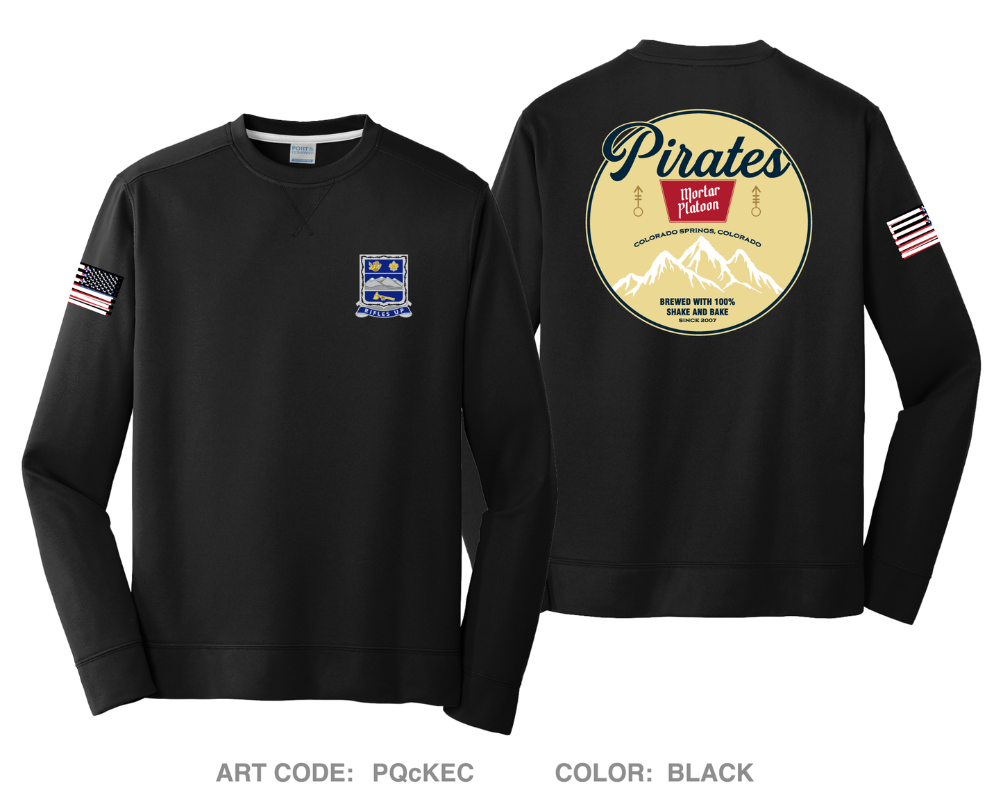 Pirate Mortar Platoon, 1-157 IN HI-Tech Performance Crewneck Sweatshirt - PQcKEC