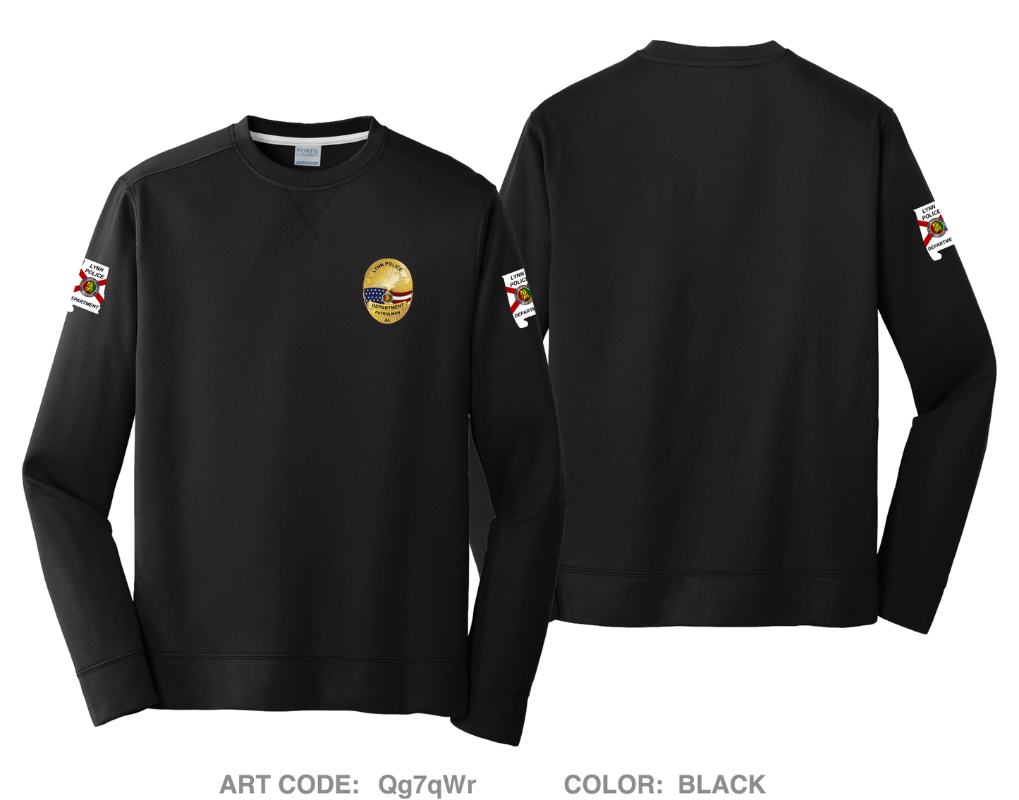 Lynn Police Department HI-Tech Performance Crewneck Sweatshirt - Qg7qWr