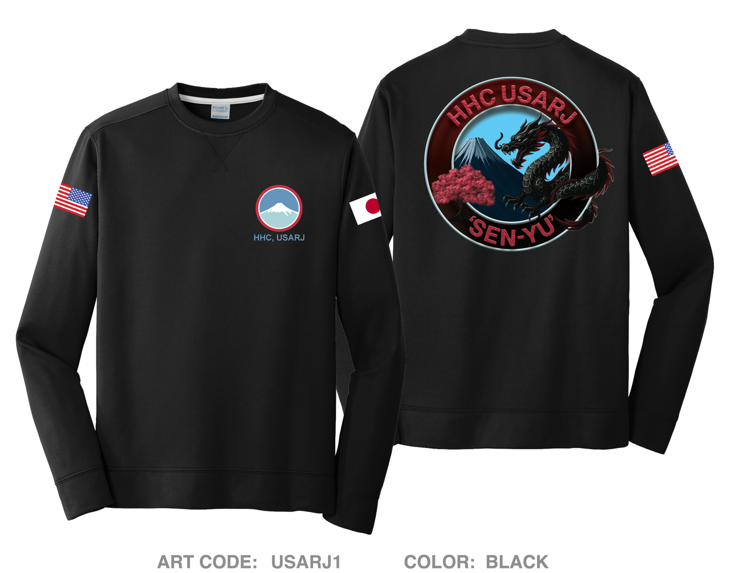 CUSTOM HHC, USARJ HI-Tech Performance Crewneck Sweatshirt - USARJ1
