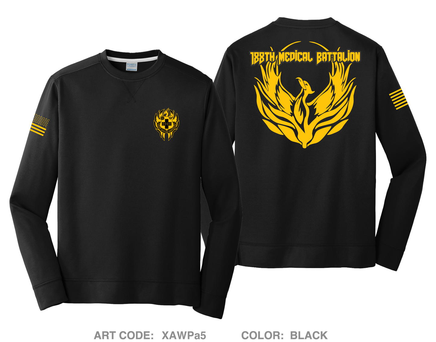 188 MED BN Fundraising Collection HI-Tech Performance Crewneck Sweatshirt - XAWPa5