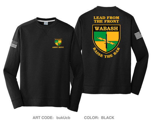 Wabash Battalion, Rose Hulman & USI Army ROTC Core Men's Crewneck Performance Sweatshirt - bukUcb
