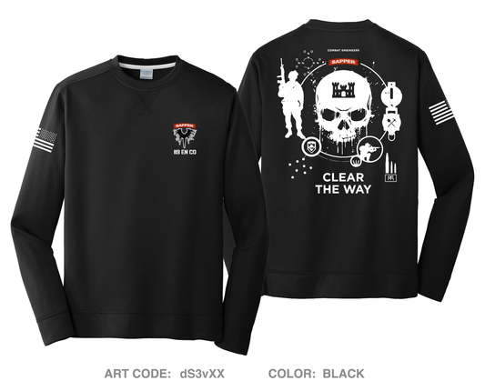 119 Engineer Company (SAPPER) Fundraising Collection HI-Tech Performance Crewneck Sweatshirt - dS3vXX