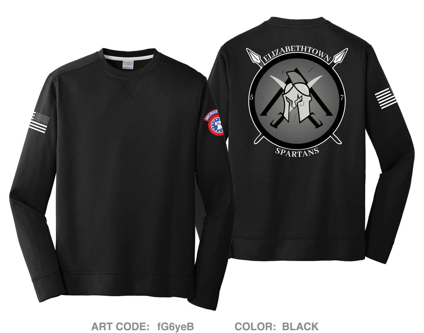 Elizabethtown Army Recruiting Station HI-Tech Performance Crewneck Sweatshirt - fG6yeB