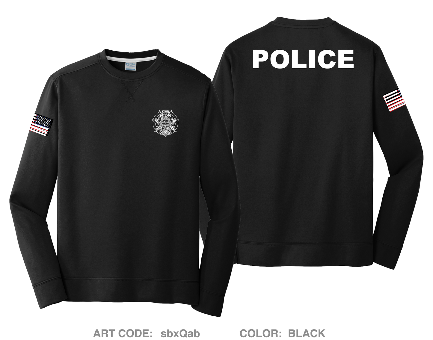 Gadsden Police HI-Tech Performance Crewneck Sweatshirt - sbxQab