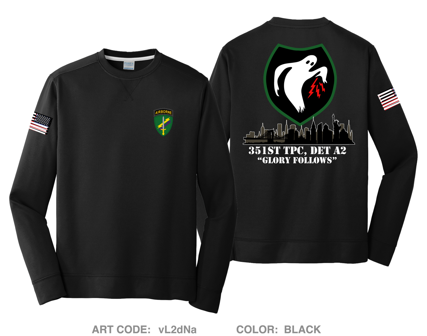 351 Tactical Psyop Company, 2nd Detachment HI-Tech Performance Crewneck Sweatshirt - vL2dNa