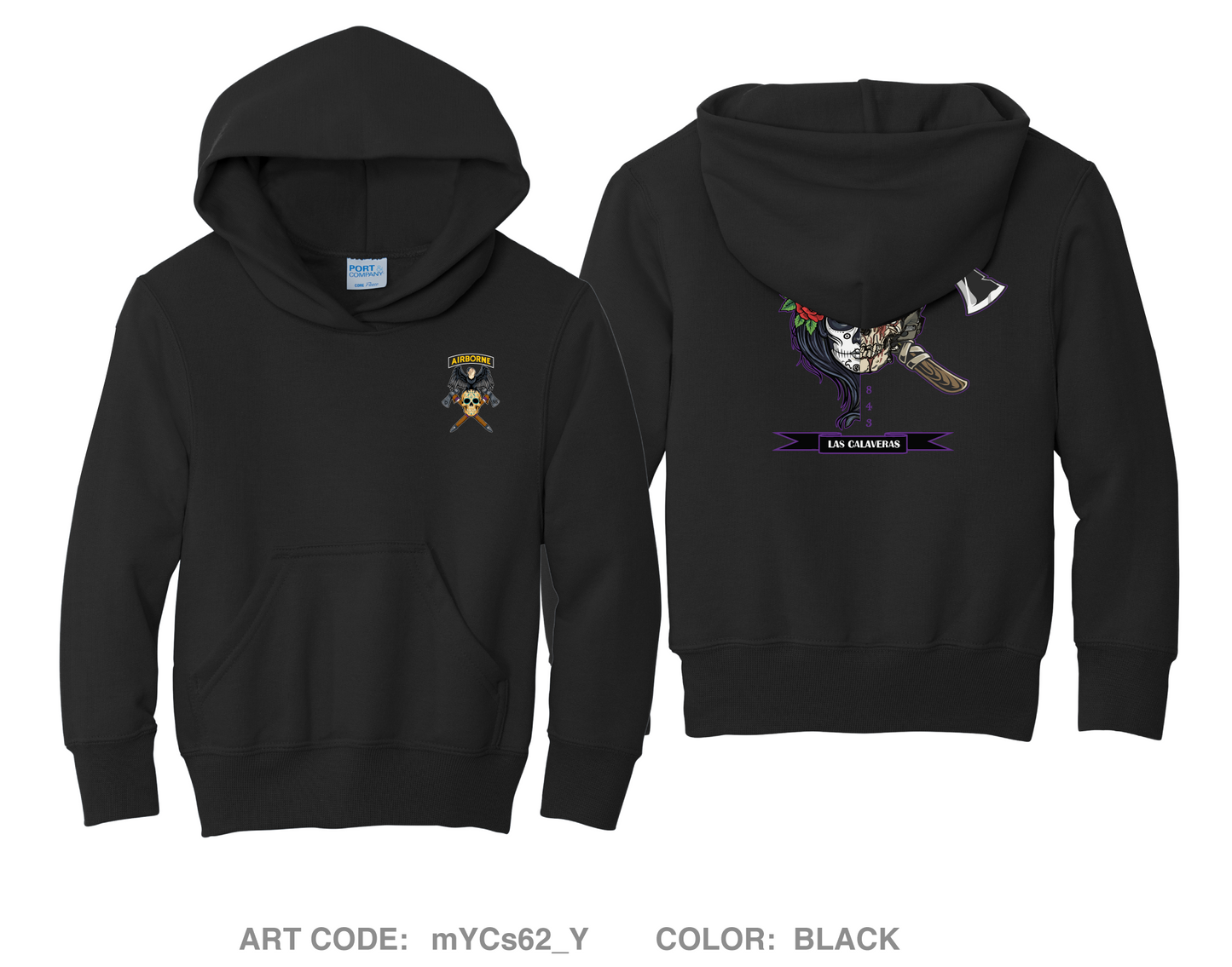 D Co 98th CA BN (SO) (A) Comfort Youth Cotton Blend Hooded Sweatshirt - mYCs62