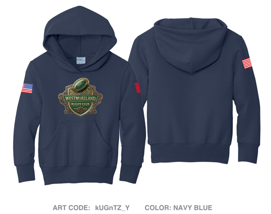 Westmoreland Rugby Club Comfort Youth Cotton Blend Hooded Sweatshirt - kUGnTZ