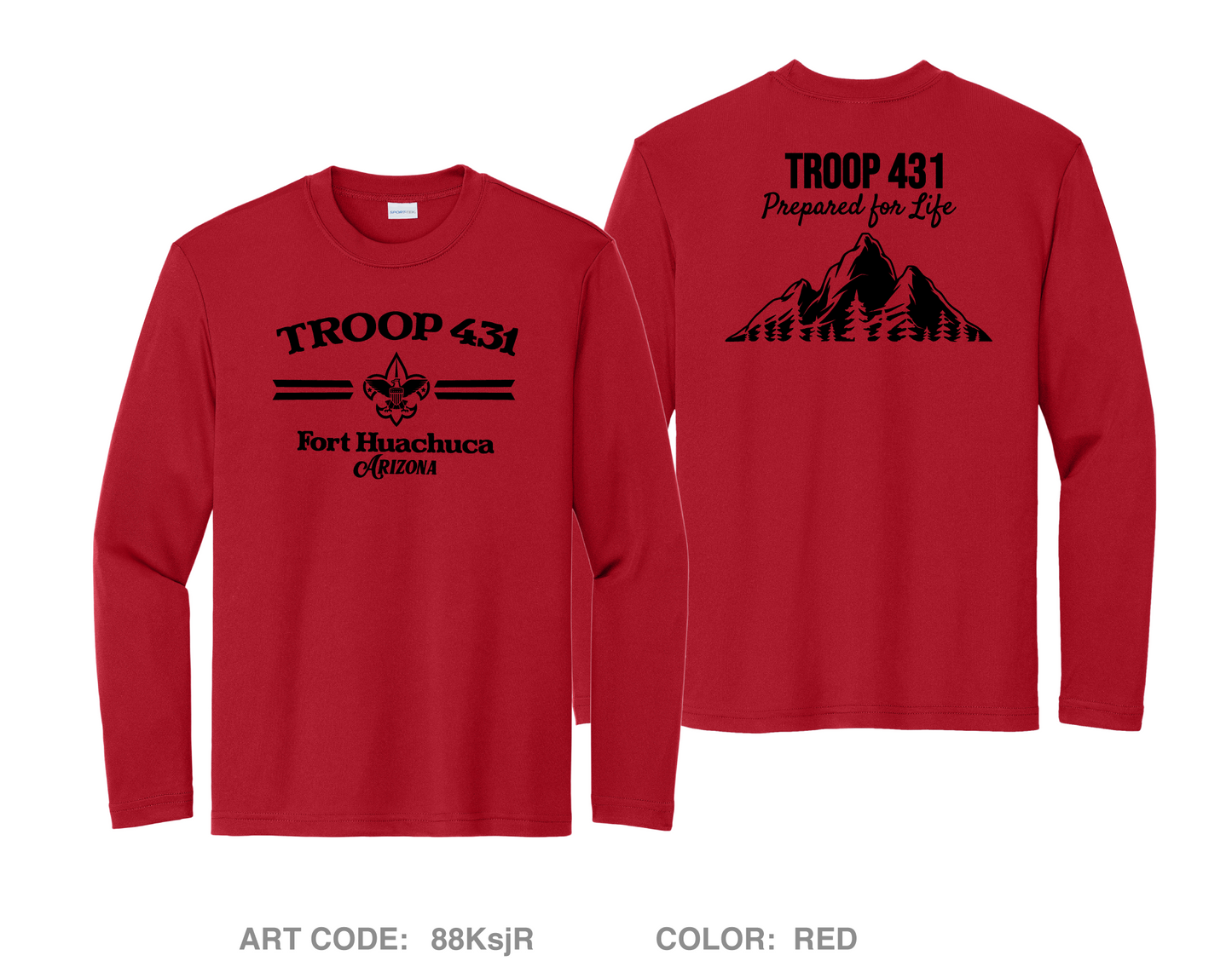 Troop 431 Hi-Tech Performance Unisex Youth LS Tee - 88KsjR